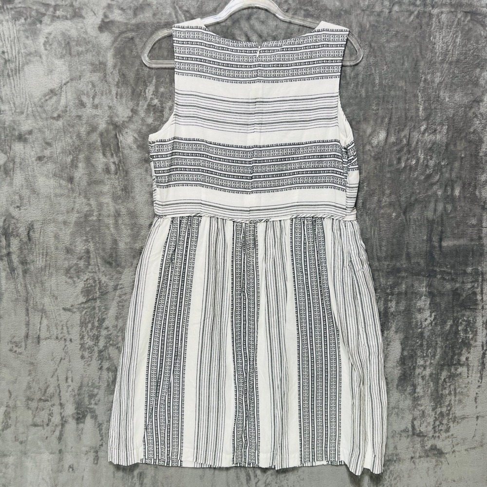 LOFT Womens Coastal Minimalist Fit Flare Dress Size 10 Striped Pockets - Picture 3 of 12